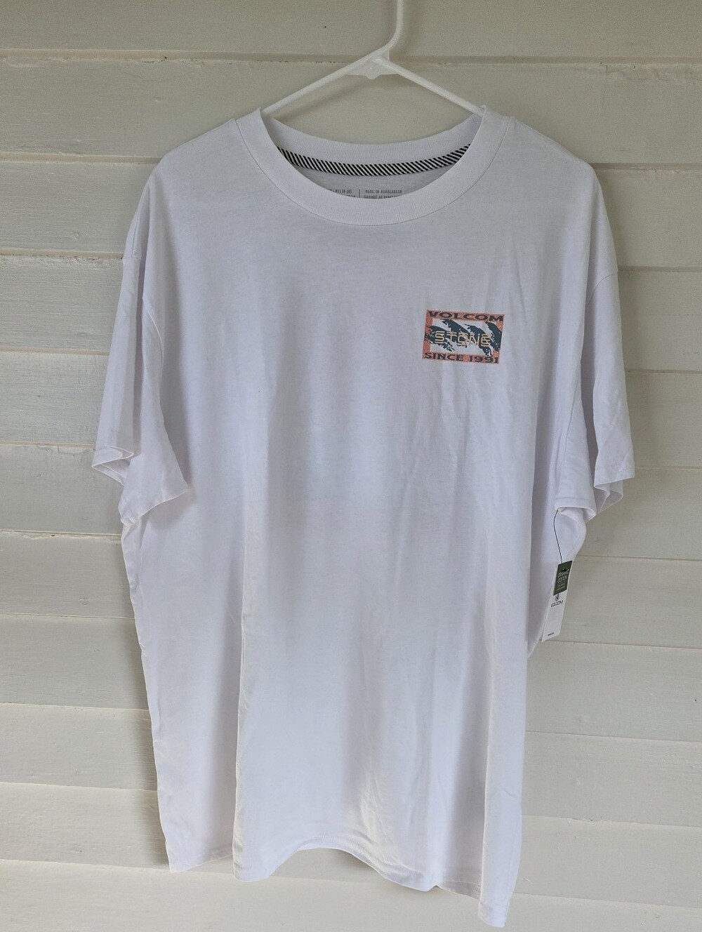 Volcom Men's White Relaxed Fit 100% Cotton Graphic T-Shirt Size M